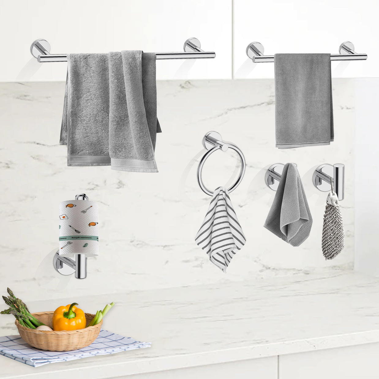 YULIKA Modern 5/6 - Piece Bathroom Hardware Set