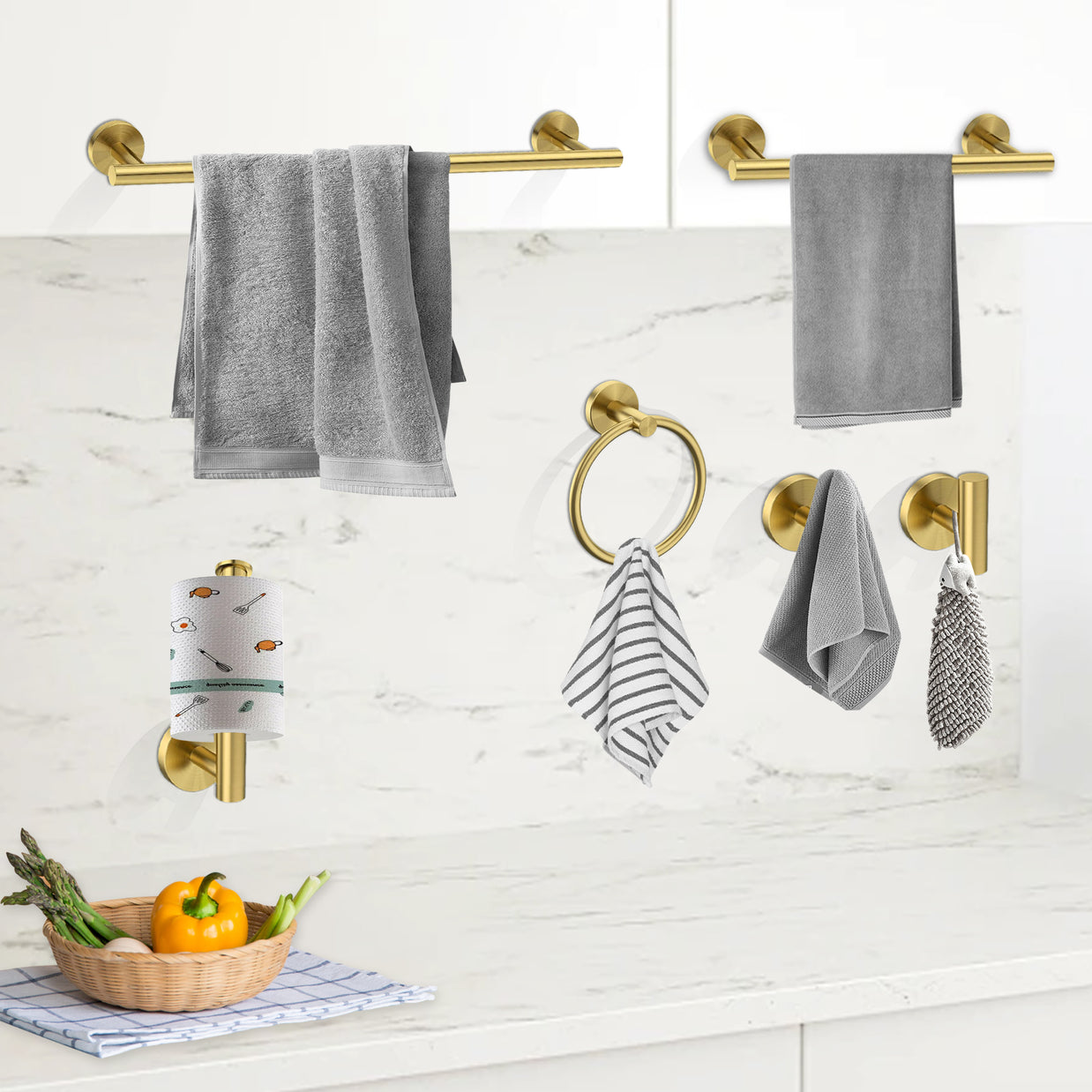YULIKA Modern 5/6 - Piece Bathroom Hardware Set