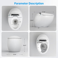 YULIKA-Y1 Elongated Comfort Height Floor Mounted Bidet Toilet Exotic Smart Toilet (Seat Included)