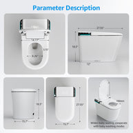 YULIKA-U1 Touchscreen Smart Bidet Toilet with Aromatherapy System
