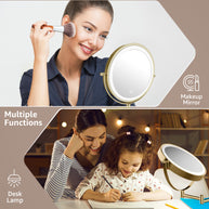 YULIKA Round Led Metal Wall Mirror 10x Magnification Makeup Mirror, Plug-In