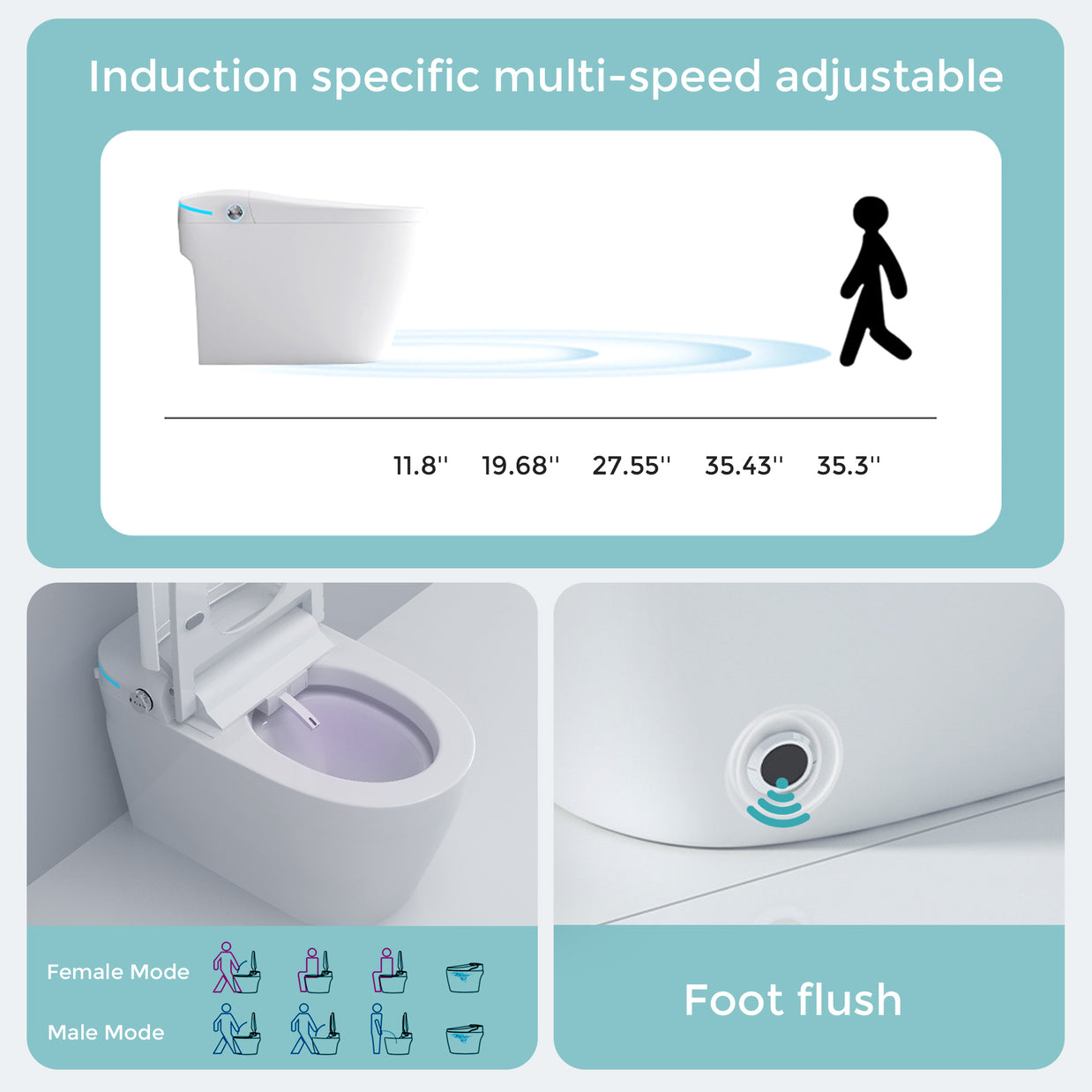 YULIKA-ST002 1.3 Gallons Per Minute GPF Elongated Floor Mounted Bidet Toilet One-piece Smart Toilet with Water Tank (Seat Included)