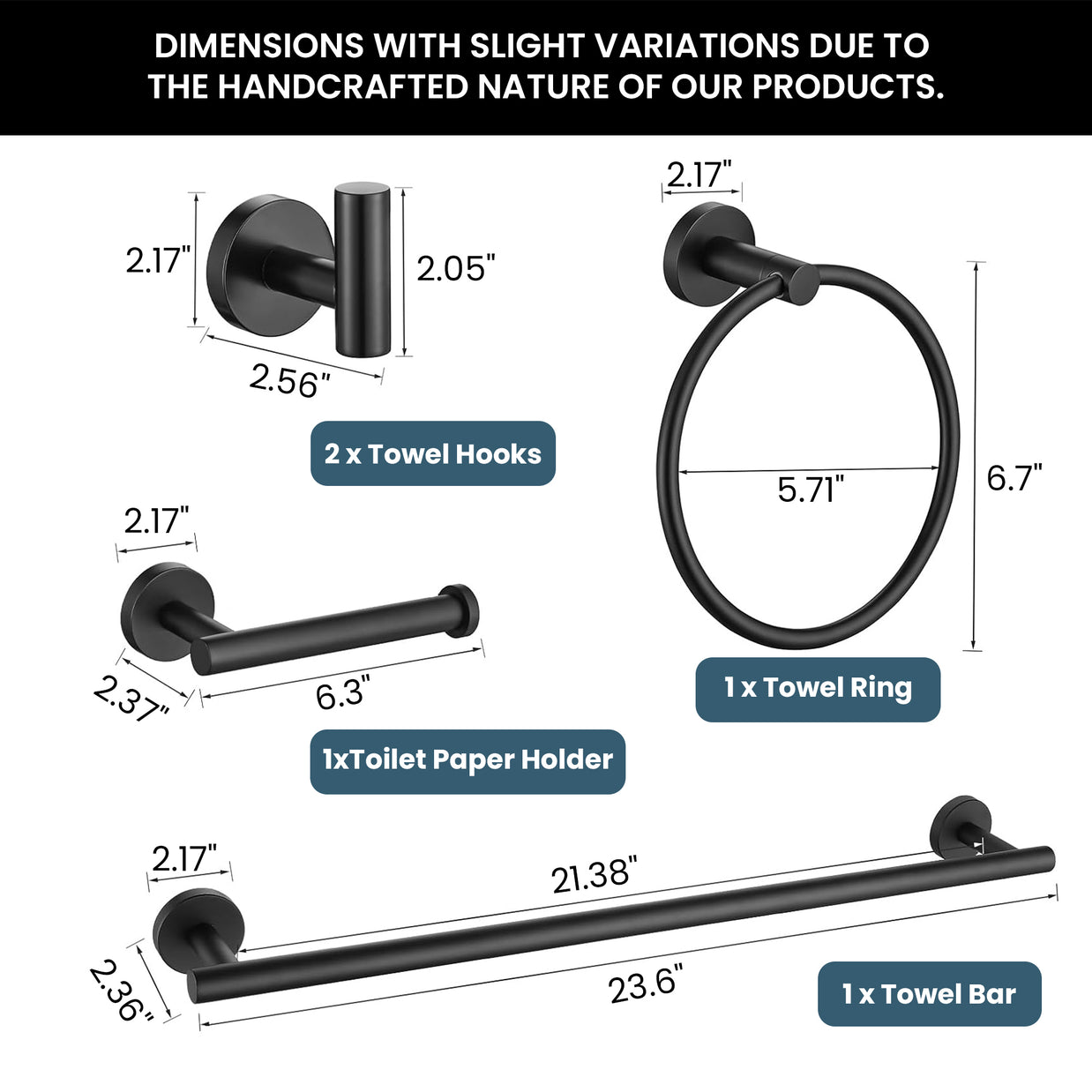 YULIKA Modern 5/6 - Piece Bathroom Hardware Set
