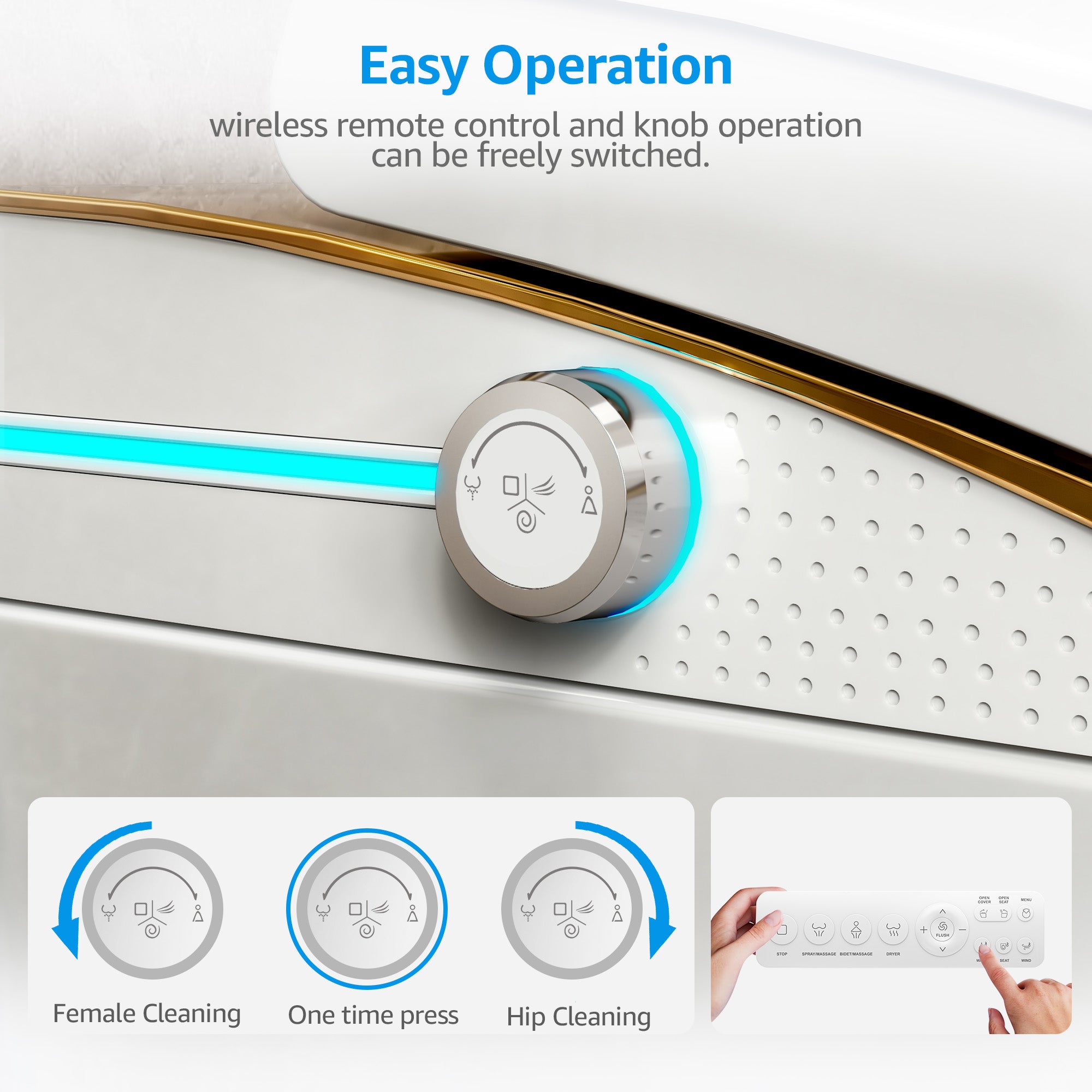 YULIKA-K1 Digital Screen Elongated Floor Mounted Bidet Smart Toilet for Bedroom