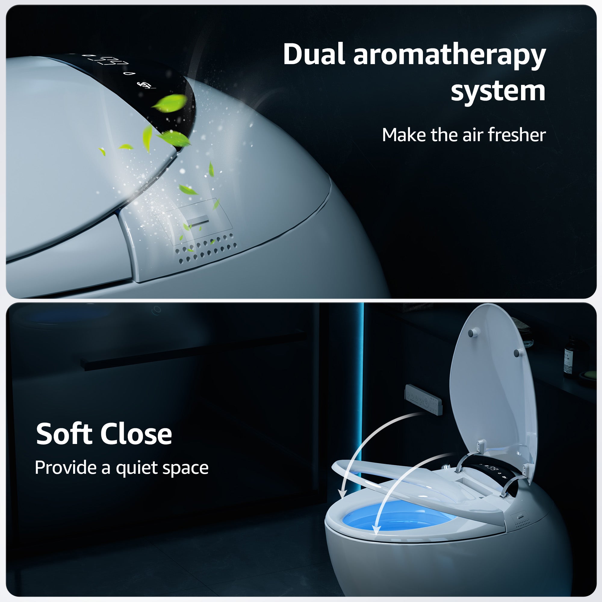 YULIKA-Y1 Elongated Comfort Height Floor Mounted Bidet Toilet Exotic Smart Toilet (Seat Included)
