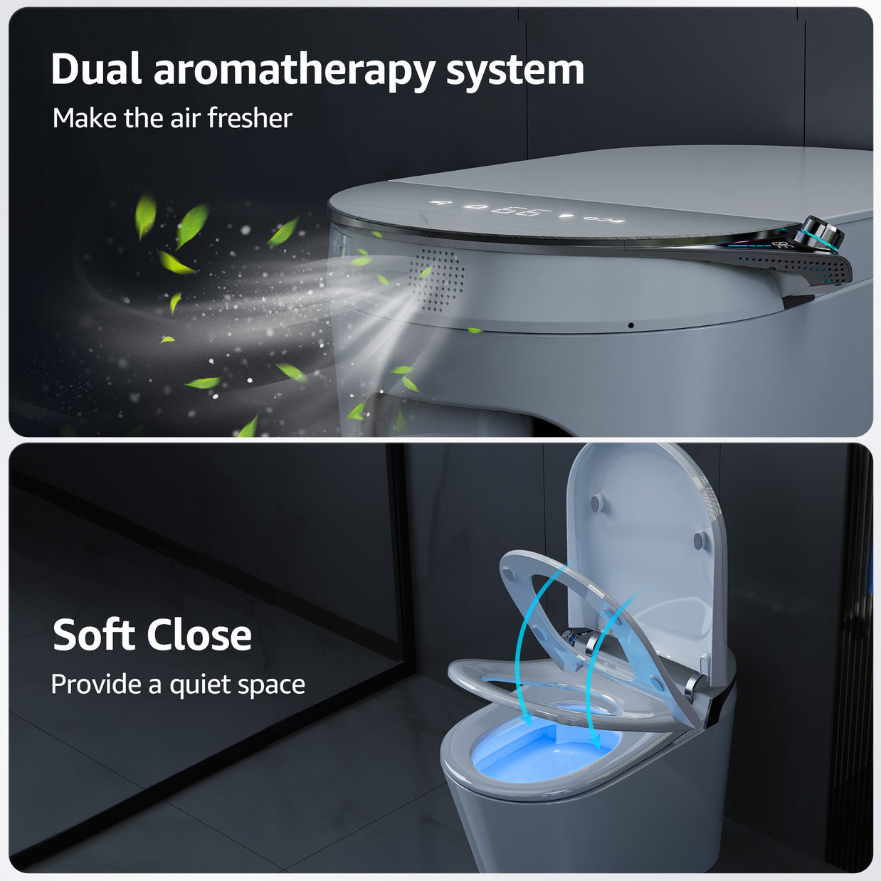 YULIKA-G7 PRO 1.31 Gallons Per Minute GPF Elongated Floor Mounted Smart Bide Toilet with Aromasphy System