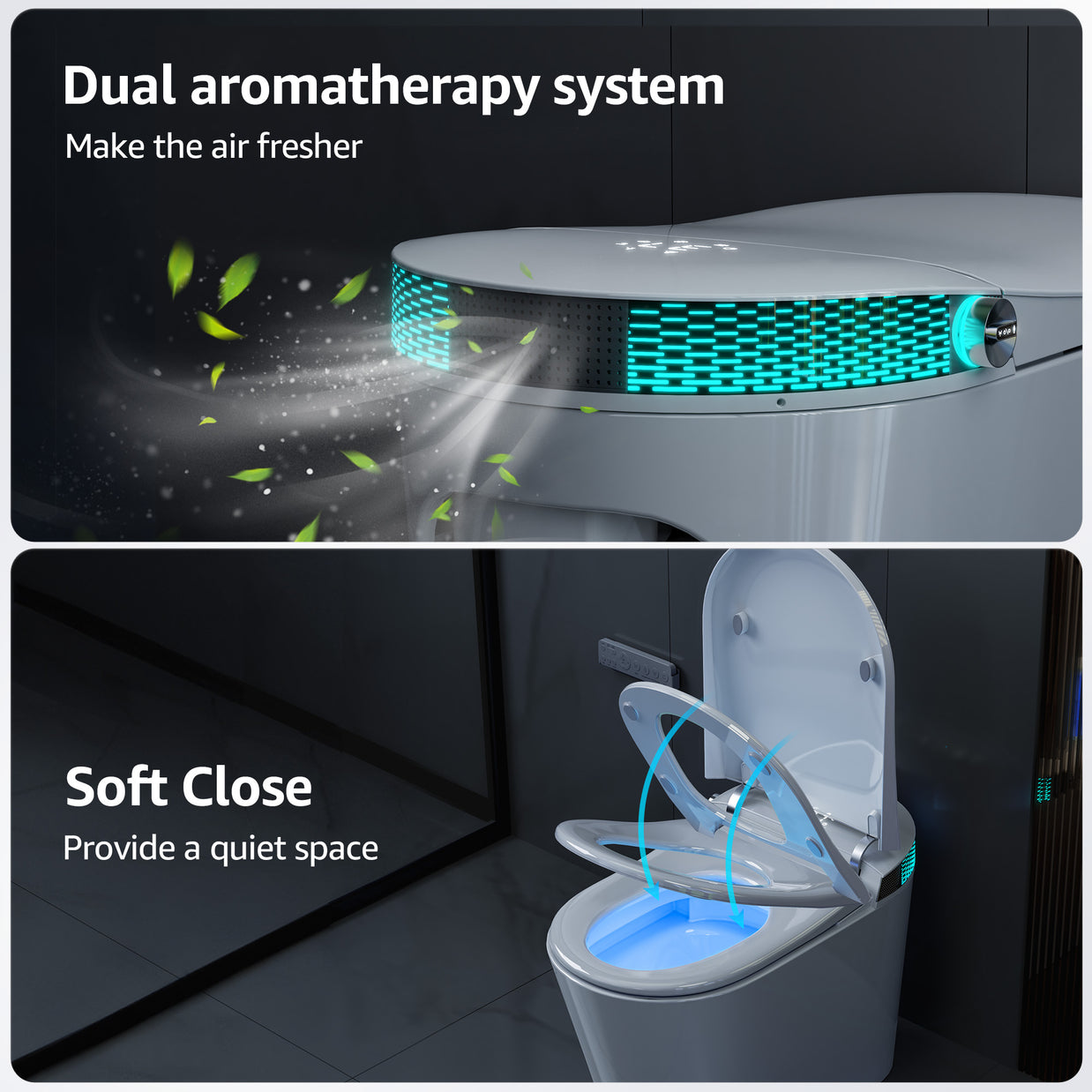 YULIKA-G5 1.31 Gallons Per Minute GPF Elongated Floor Mounted Bidet Smart Toilet with Aromasphy System
