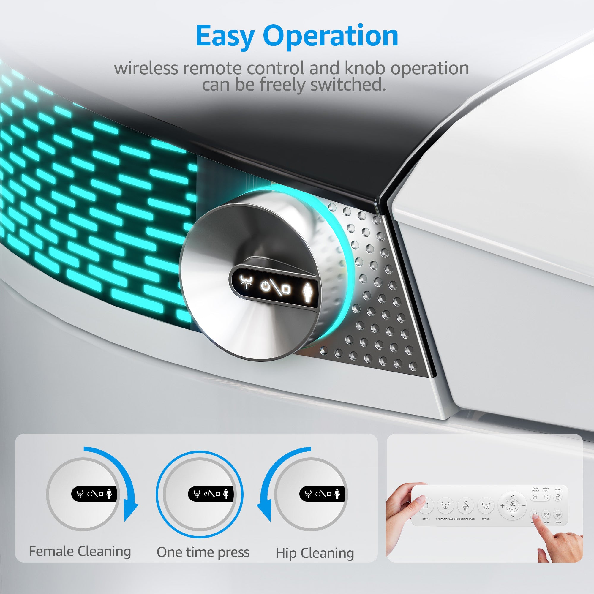 YULIKA-G5 1.31 Gallons Per Minute GPF Elongated Floor Mounted Bidet Smart Toilet with Aromasphy System