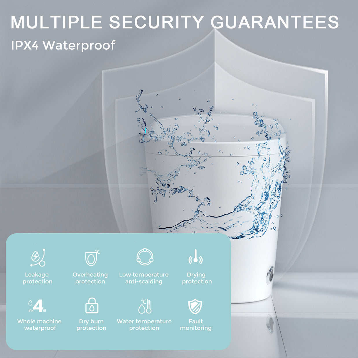 YULIKA-ST002 1.3 Gallons Per Minute GPF Elongated Floor Mounted Bidet Toilet One-piece Smart Toilet with Water Tank (Seat Included)