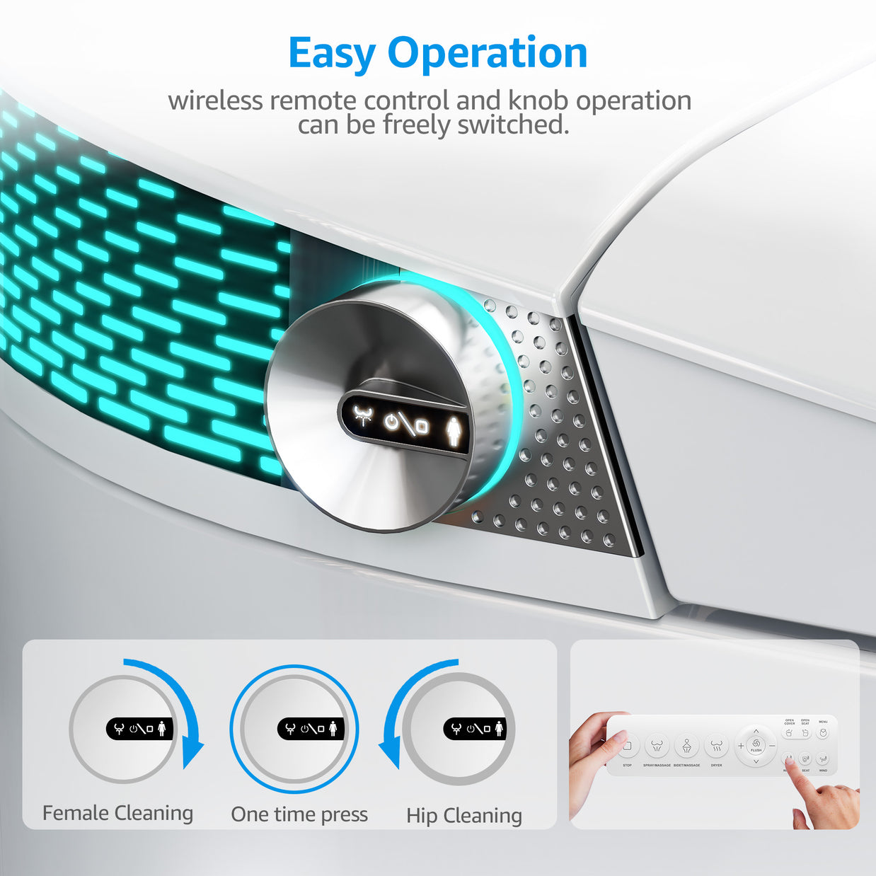YULIKA-G5 1.31 Gallons Per Minute GPF Elongated Floor Mounted Bidet Smart Toilet with Aromasphy System