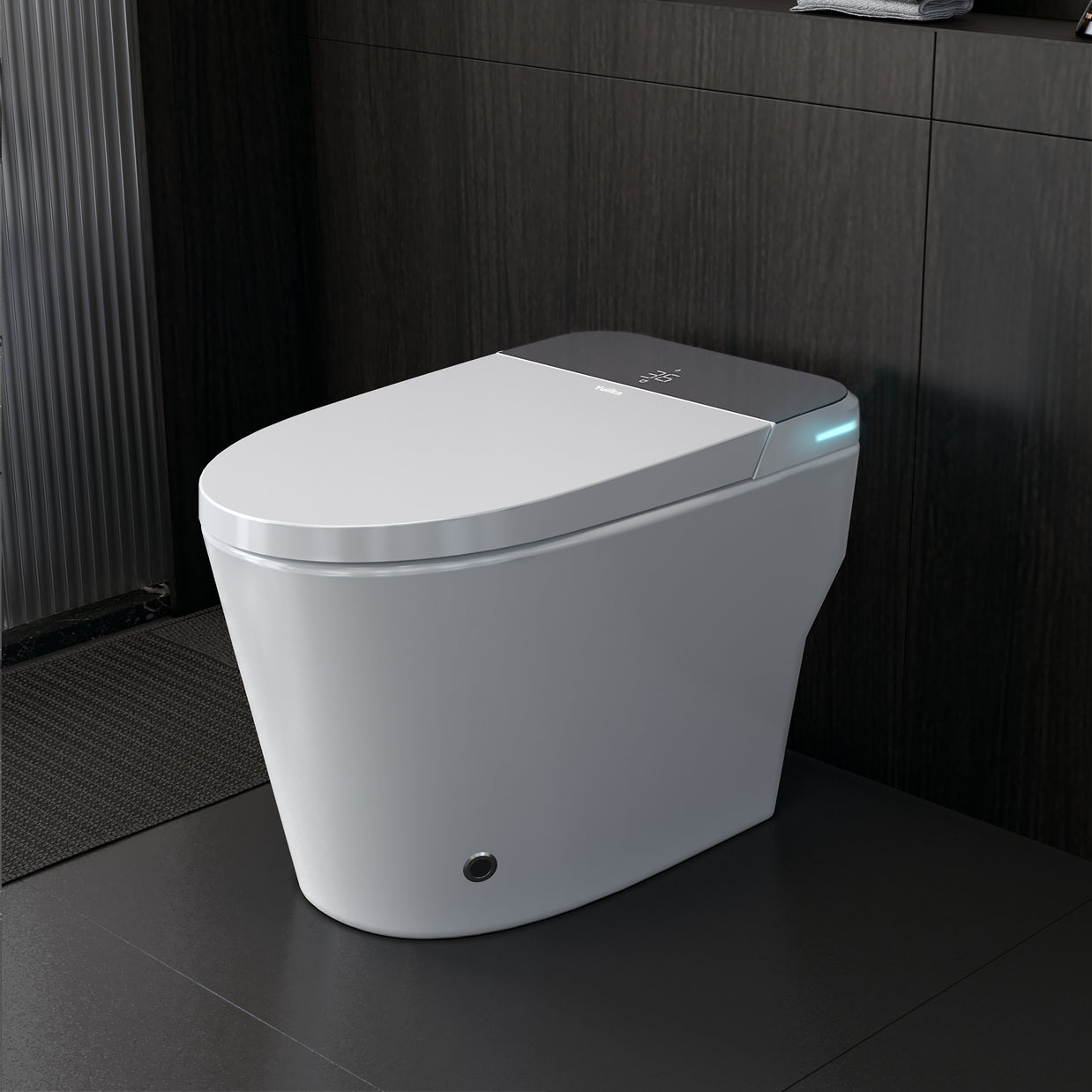 YULIKA-ST001 Radar Sensing Elongated Bidet Comfort Chair Height Floor Mounted Smart Toilet One-Piece Bidet Toilet with LED Screen(Seat Included)